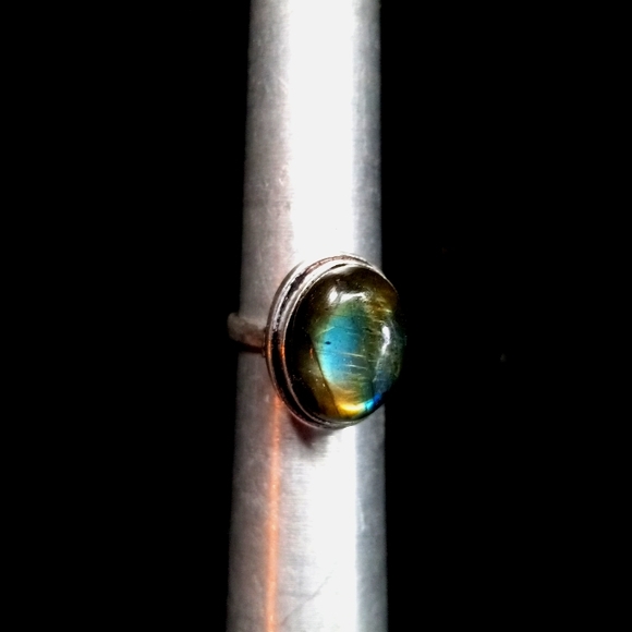 101 NWT Labradorite gemstone crystal 925 silver ring size 6 free shipping sale - Picture 1 of 6